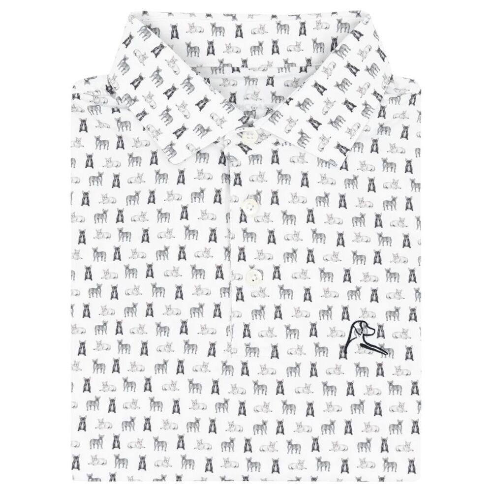Rhoback White The Frenchie Short Sleeve Performance Polo Shirt Men's Size XL
